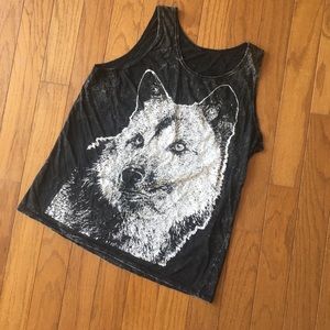 $5 Add-On! Wolf muscle tee tank top vintage M